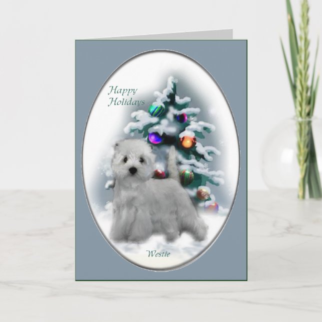 West Highland White Terrier Weihnachtsgeschenke Feiertagskarte (Vorderseite)