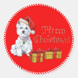 West Highland White Terrier Weihnachtsgeschenke Runder Aufkleber
