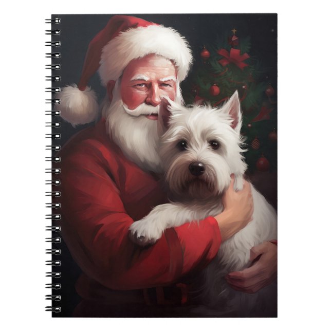West Highland White Terrier Weihnachtsmann Notizblock (Vorderseite)