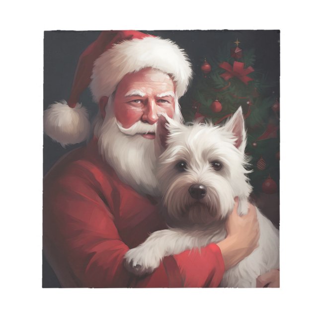 West Highland White Terrier Weihnachtsmann Notizblock (Vorderseite)