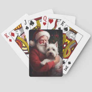 West Highland White Terrier Weihnachtsmann Spielkarten