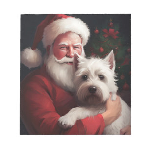 West Highland White Terrier Weihnachtsmann Weihnac Notizblock