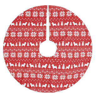 West Highland White Terrier Weihnachtsmuster Rot Polyester Weihnachtsbaumdecke