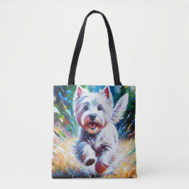 West Highland White Terrier "Westie" Dog Portrait Tasche