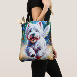 West Highland White Terrier "Westie" Dog Portrait Tasche