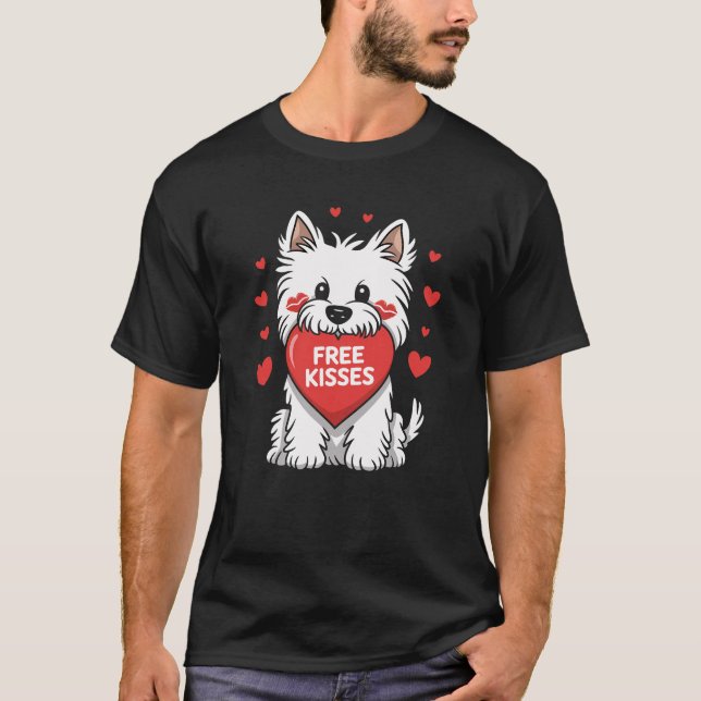 West Highland White Terrier Westie Dog Valentines T-Shirt (Vorderseite)