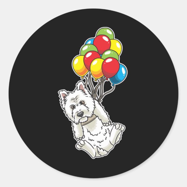 West Highland White Terrier Westie Geschenke Runder Aufkleber (Vorderseite)