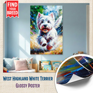 West Highland White Terrier "Westie" Hundeporträt Poster