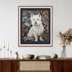 West Highland White Terrier Westie im Tapetenstil Fotodruck