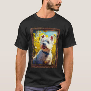 West Highland White Terrier Westie Malerei Sunflo T-Shirt
