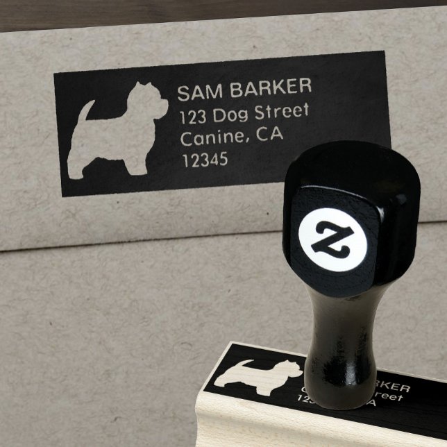 West Highland White Terrier Westie Rücksendeadress Gummistempel (Von Creator hochgeladen)