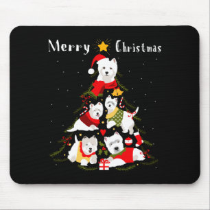 West Highland White Terrier Westie Weihnachtsbaum Mousepad