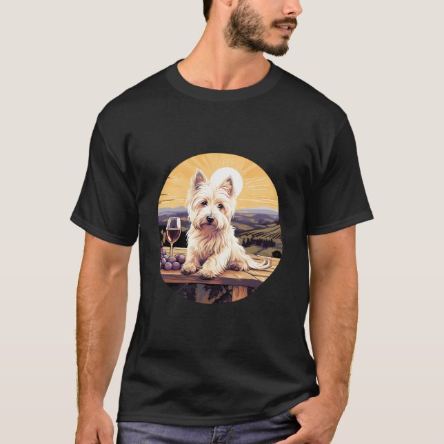 West Highland White Terrier Wine Funny Dog Vineyar T-Shirt (Vorderseite)
