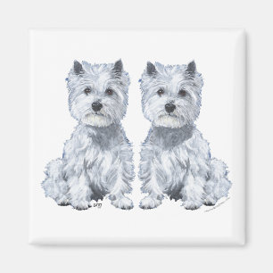West Highland White Terrier Zwillinge Magnet