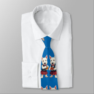 West Highland White Terriers feiern Burns Krawatte