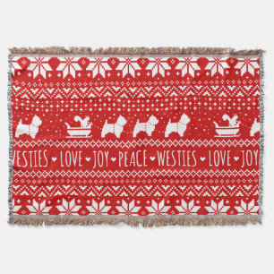 West Highland White Terriers Weihnachtswestie Hund Decke
