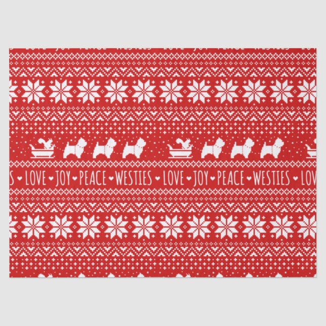 West Highland White Terriers Weihnachtswestie Hund Seidenpapier (Vorderseite)