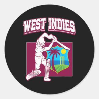 West Indies Cricket Fan Cool Caribbean Cricket Sup Runder Aufkleber