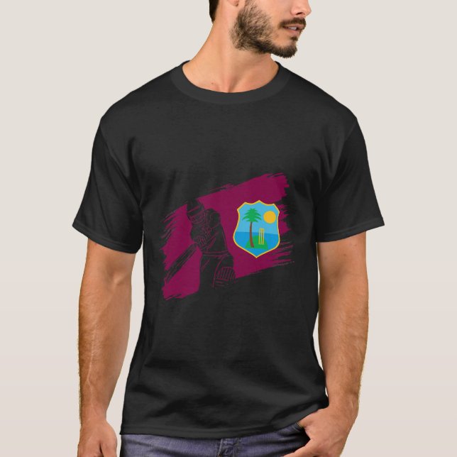 West Indies Flag West Indies Cricket Fan Player Co T-Shirt (Vorderseite)