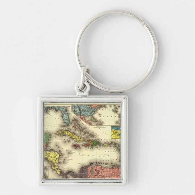 West IndiesPanoramablick KarteWestindien Schlüsselanhänger (Vorne)