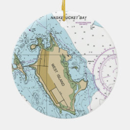 West Island Fairhaven MA Chart Keramik Ornament