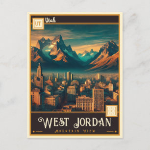 West Jordan, Utah   Vintage Postkarte