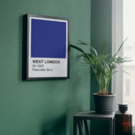 West London Pensioner Blue - White Border Poster