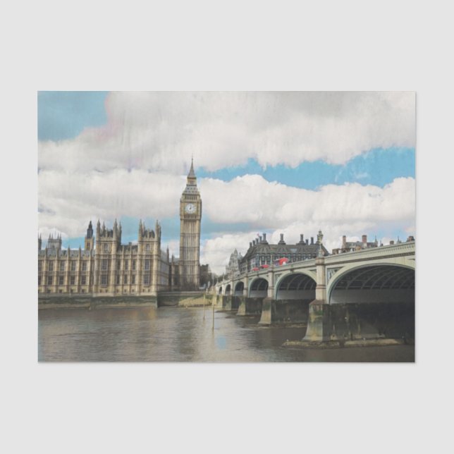 West London - WESTMINSTER Endbrücke - Panorama - Seidenpapier (Vorderseite)