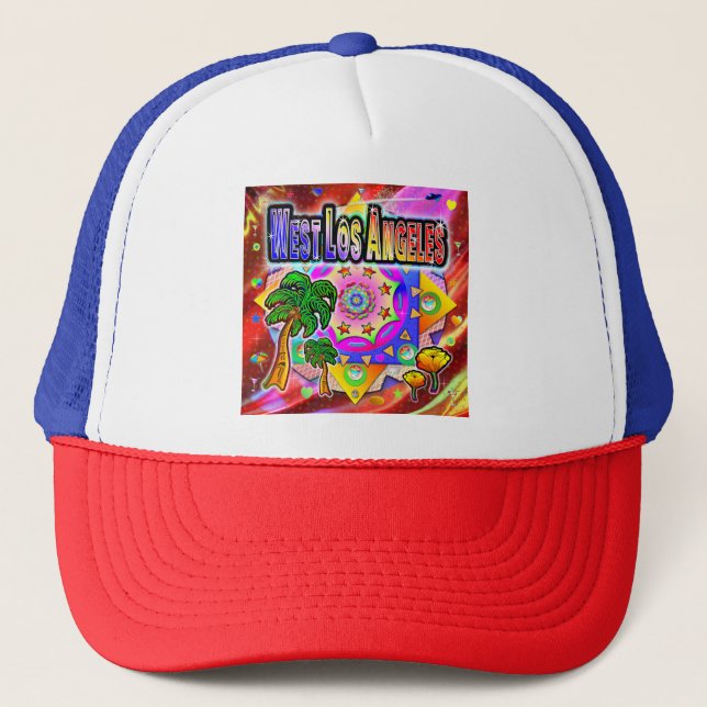 West Los Angeles Tropical Friends Hat Truckerkappe (Vorderseite)