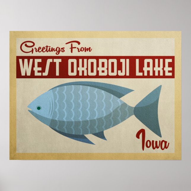 West Okoboji Seen Fischen Poster (Vorne)