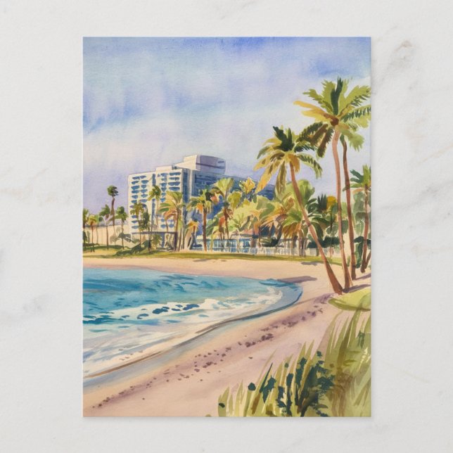 West Palm Beach, Florida, Aquarellmalerei Postkarte (Vorderseite)