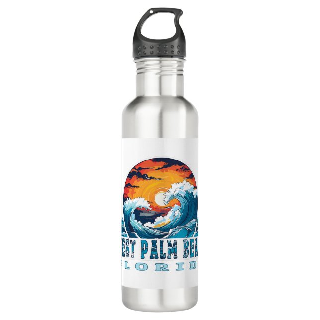 West Palm Beach Florida Edelstahlflasche (Vorderseite)