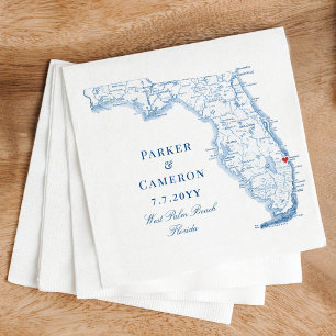 West Palm Beach Florida Karte Serviette