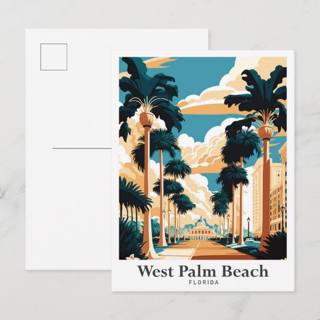 West Palm Beach Florida Kunst, Dichtung und Musik Postkarte (Vorne/Hinten)