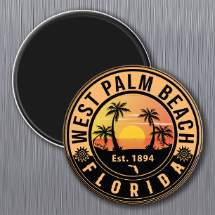 West Palm Beach Florida Retro-Sonnenuntergangs-Sou Magnet