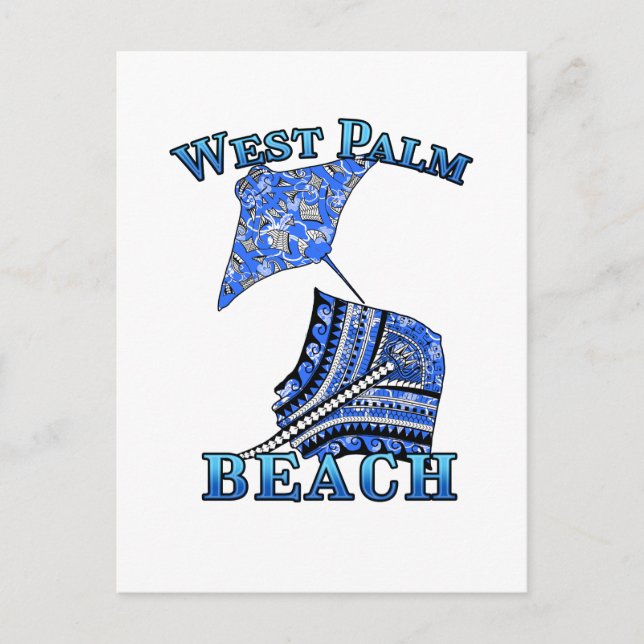 West Palm Beach Florida Vacation Tribal Stingray Postkarte (Vorderseite)