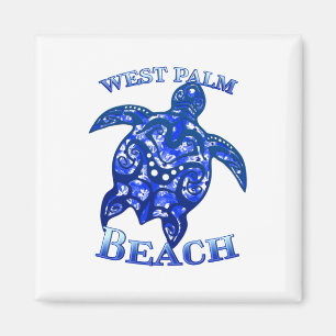 West Palm Beach Florida Vacation Tribal Turtle Magnet