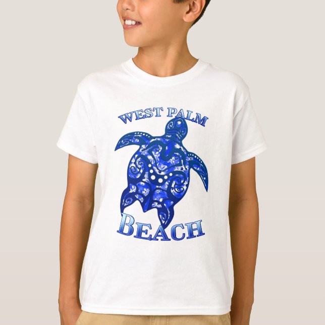 West Palm Beach Florida Vacation Tribal Turtle T-Shirt (Vorderseite)