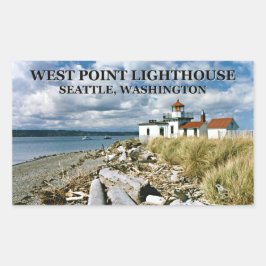 West Point Lighthouse, Seattle Washington Rechteckiger Aufkleber