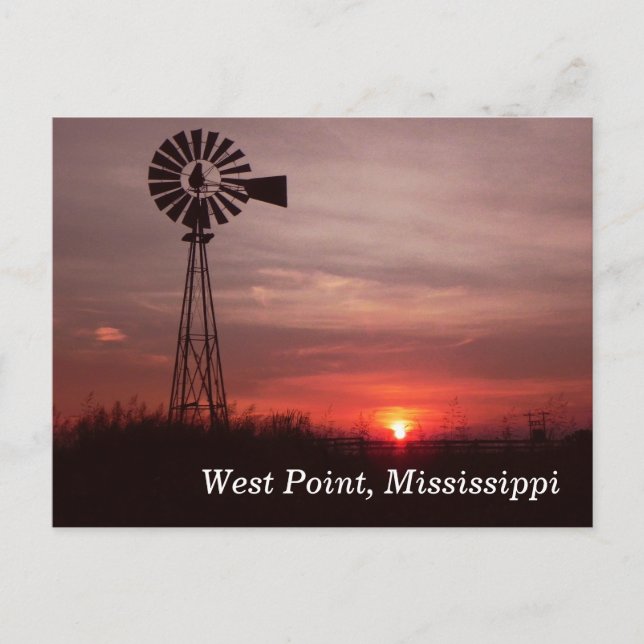 West Point, Mississippi Postkarte (Vorderseite)