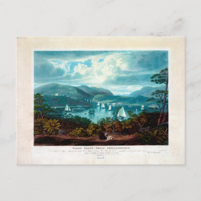 West Point, von Phillipstown (1831) Postkarte (Vorderseite)