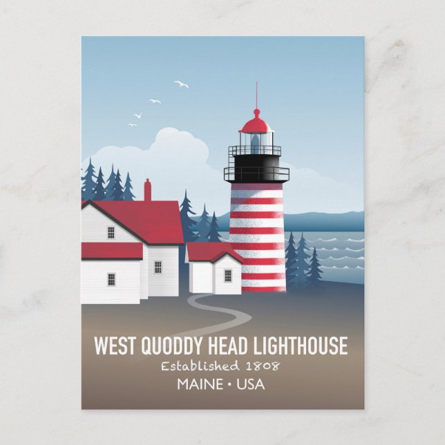 West Quoddy Head Leuchtturm Postkarte (Vorderseite)