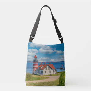 West Quoddy Head Lighthouse, Lubec, Maine Tragetaschen Mit Langen Trägern