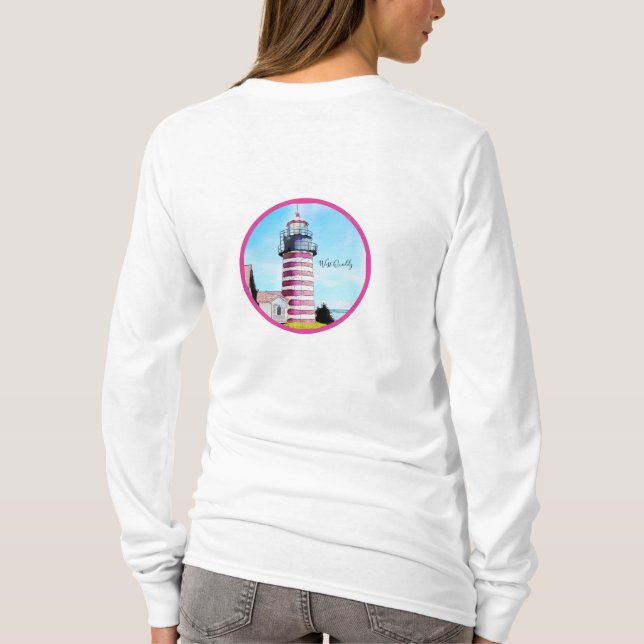 West Quoddy Head Lubec Maine Lighthouse T-Shirt (Rückseite)