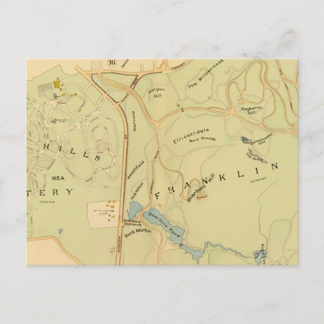 West Roxbury, Massachusetts 7 Postkarte (Vorderseite)