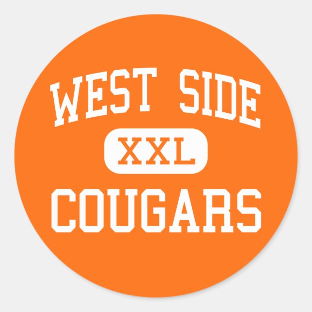 West Side - Cougars - High School - Gary Indiana Runder Aufkleber (Vorderseite)