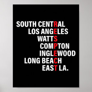 West Side Respekt Los Angeles Watts Compton Long B Poster