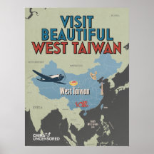 West-Taiwan-Kartenposter 18" x 24"