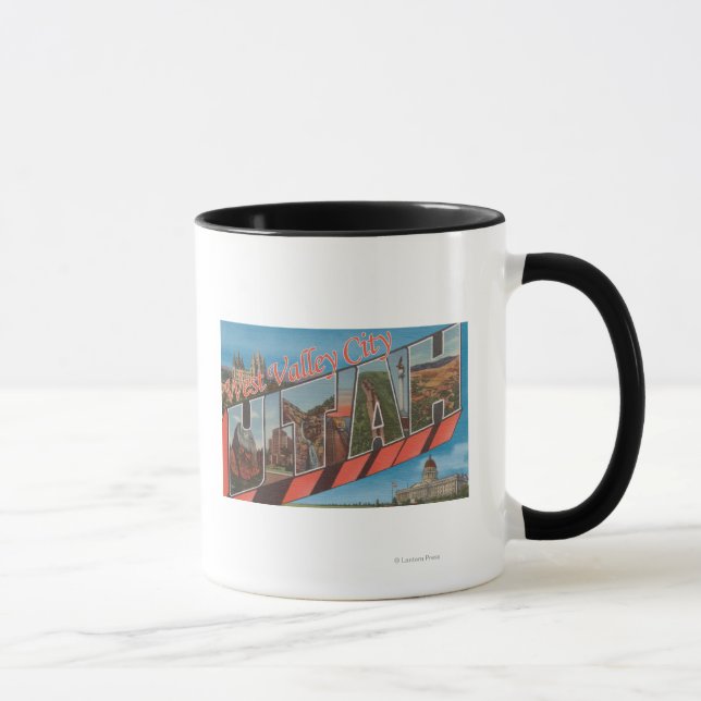 West Valley City, Utah - Große Briefmarkenszenen Tasse (Rechts)