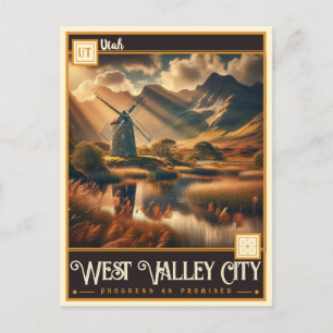 West Valley City, Utah Vintage Postkarte